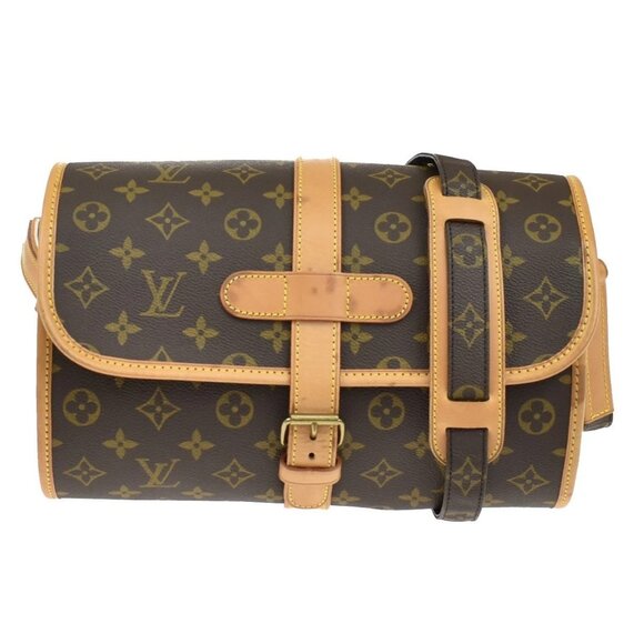 LOUIS VUITTON Logo Marne Shoulder Bag Monogram Leather Brown M51369 14KB206 - Picture 1 of 14